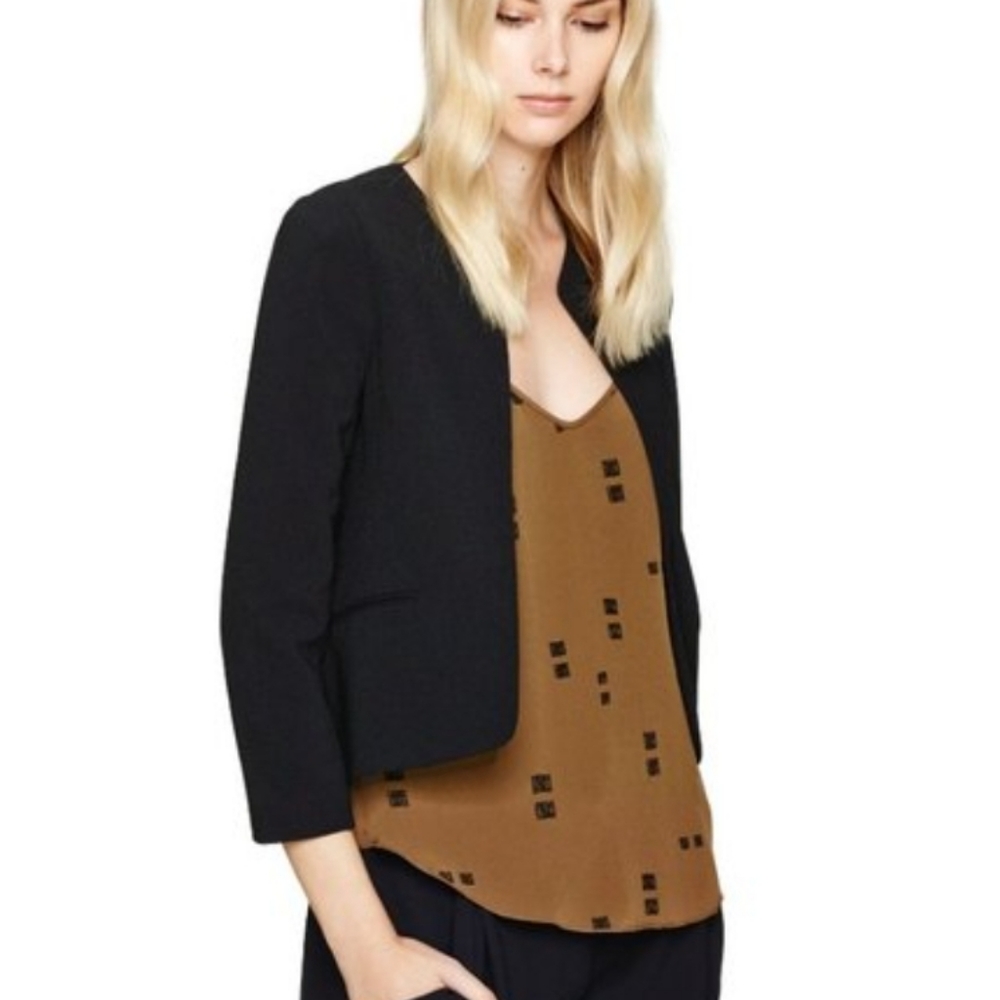 Aritzia Wilfred Exquis Crepe Open Front  Blazer Jacket Women’s Black Size 4
